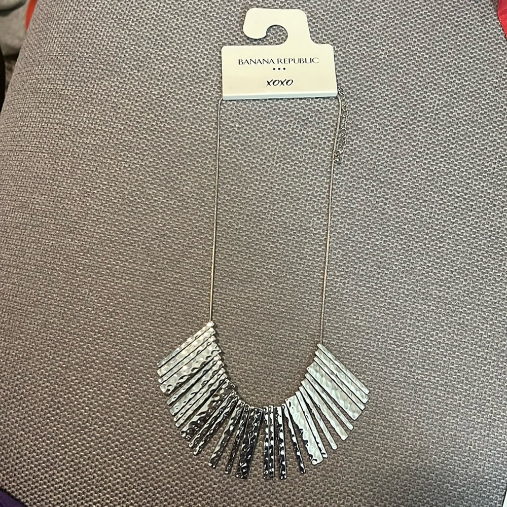 Silver-toned piecey necklace